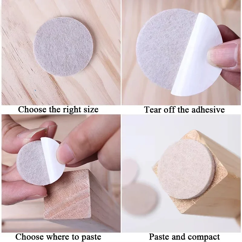 Round Square Felt Chair Leg Pads 2mm Floor Scratch Protector Mat Mute Non-slip Self Adhesive Diy Furniture Accessories