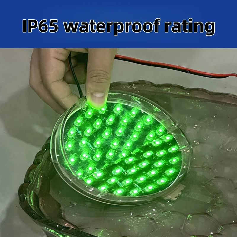 LED Red Yellow Green Light Traffic Light Lamp LED Signal Module PC Housing, DC 12V, 100mm,IP65 Waterproof Rating