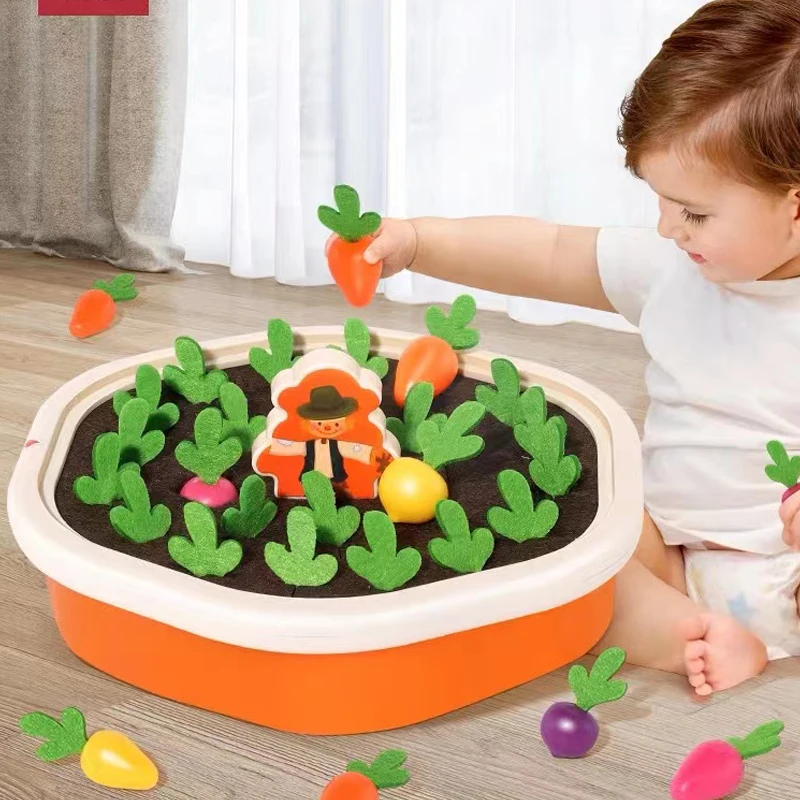 Giocattoli Montessori per bambini per giocattoli per bambini Giocattolo educativo a forma colorata Tirare carota Set Conteggio Discouvery Giocattoli per bambini che imparano