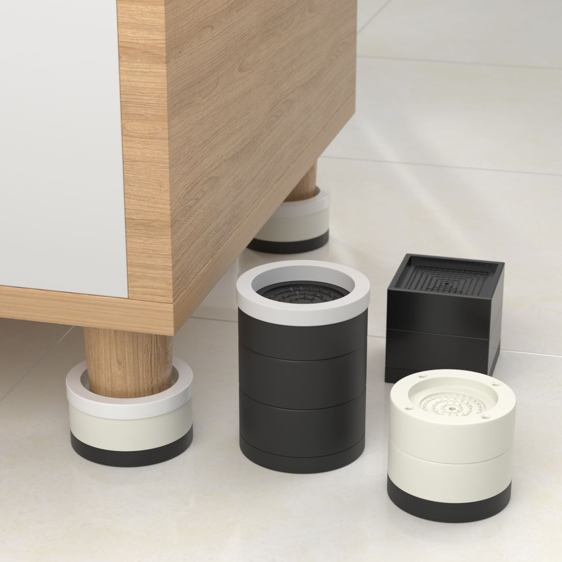 Stackable Furniture Heightening Foot Pads: Table Foot Pads, Tea Table & Cabinet Base Risers, Bed Leg Heightening Pads