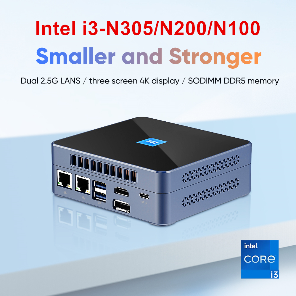 Topton M9S Mini PC 12th Gen Intel i3 N305 N200 N100 DDR5 PCIE3.0x4 2xIntel 2.5G Firewall Computer Office PC Windows 11 NUC WiFi6