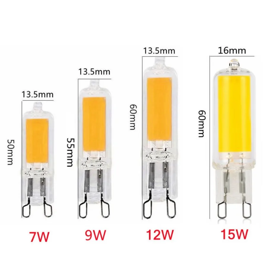 Muunnn LED Light Bulb Super Bright G9 7W 9W 12W15W 220V Glass Lamp  Constant Power Light LED Lighting G9 COB Bulbs