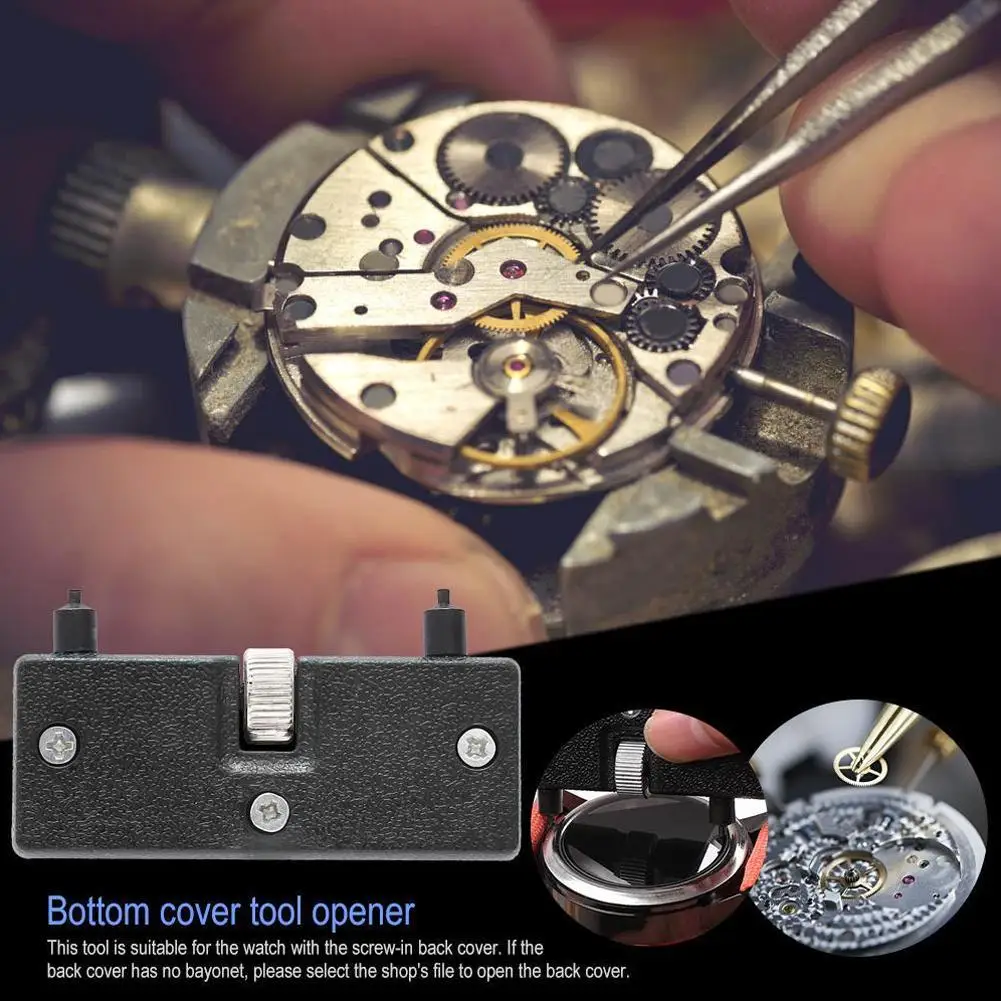 Abridor de reloj ajustable, herramienta de caja trasera, llave removedora de dos garras para cubierta trasera de reloj, herramientas de reparación de apertura de reloj