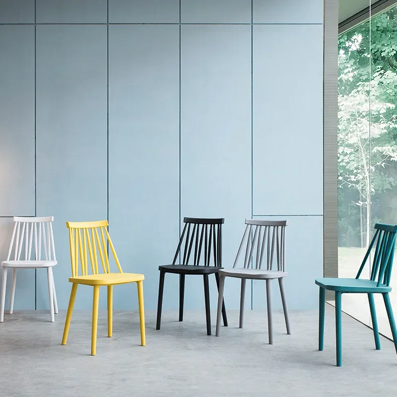 Nordic chair modern minimalist lazy plastic back stool leisure table and chair dining chair coffee milk tea