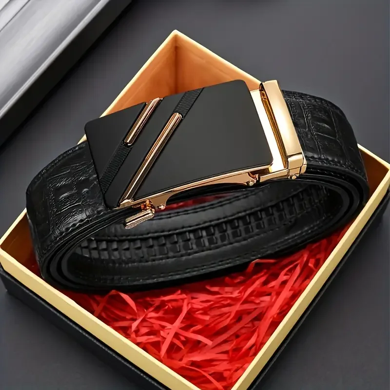 Cinturón de cuero para hombre, hebilla automática de aleación de Metal, cinturones de cintura de diseño de lujo de marca para hombre, correa para hombre