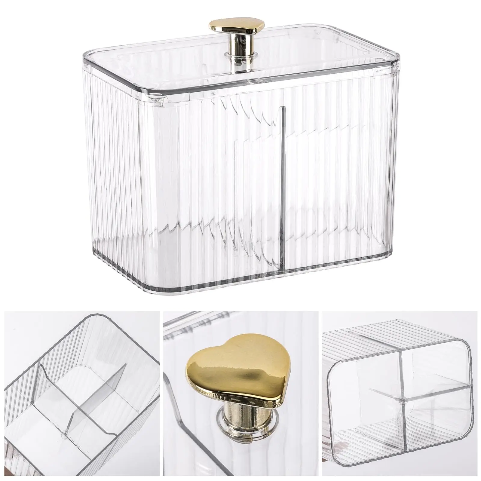 Qtip Halter Spender Klar Badezimmer Organizer Glas Tupfer/Pad/Kugel Halter Container Kosmetik Aufbewahrungsboxen für Waschtisch