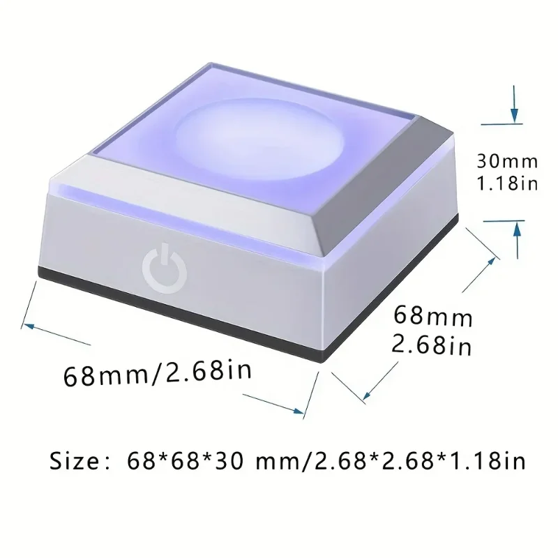 Touch LED Light Base Colorful 3D Crystal Glass Art Crystal Display Lamp Base Stand for Room laser Decorate lamp holder