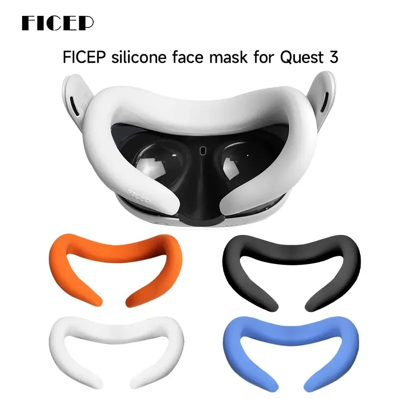 FICEP Ersatz-Gesichtsabdeckung aus Silikon für Meta Quest 3, Schutzmaske, staubschweißbeständig, austauschbar, für Quest 3-Zubehör