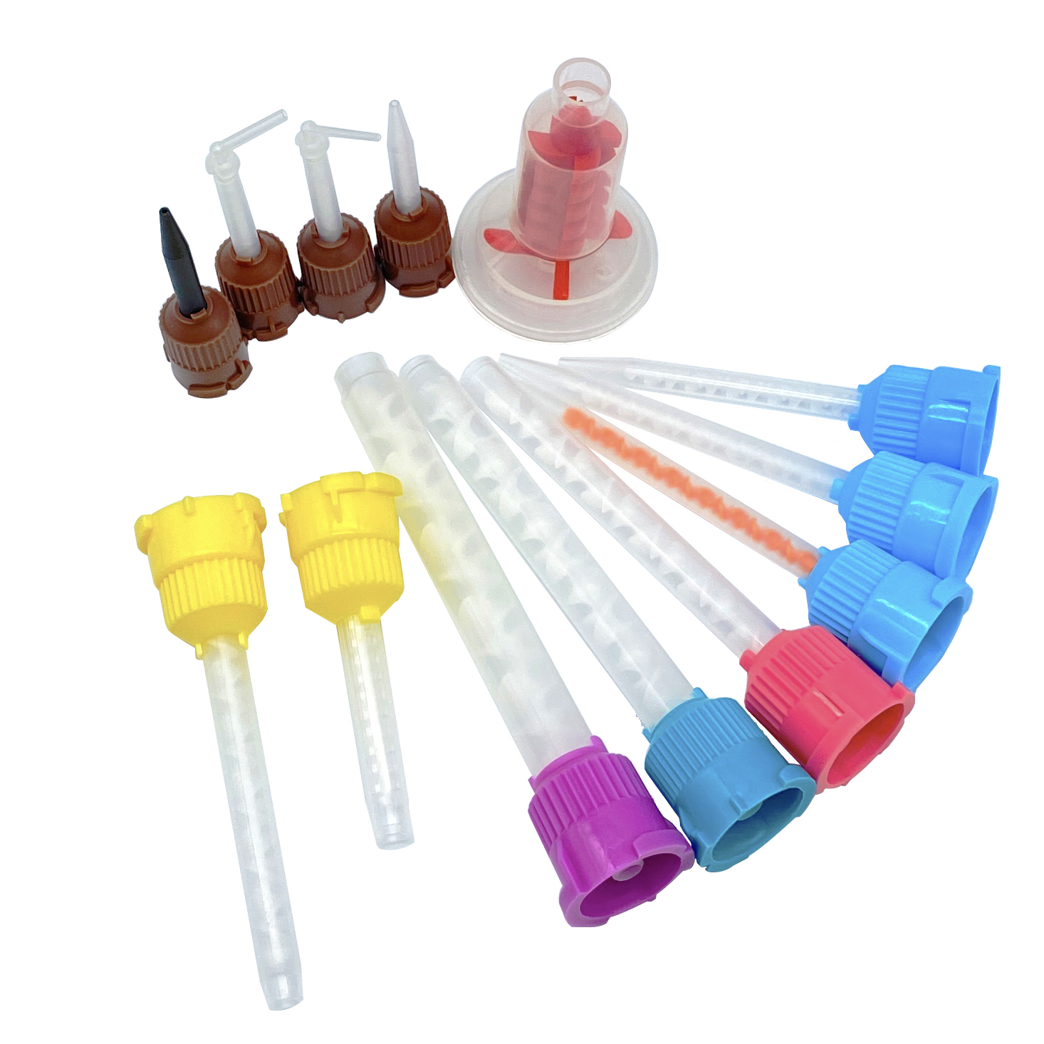 50 ชิ้น/ล็อตทันตกรรมผสมเคล็ดลับ Impression วัสดุ Lab ฟันปลอมห้องปฏิบัติการสีหลอดยางซิลิโคนทิ้ง