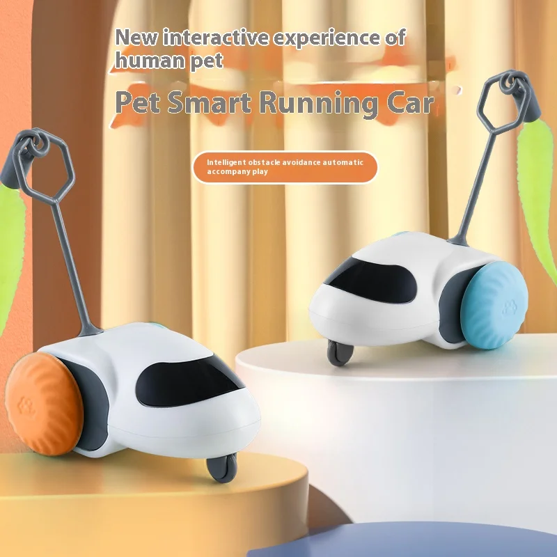 Voiture jouet interactive intelligente pour chat, véhicule pour animaux de compagnie à course automatique avec détection d'obstacles, Durable pour jouer en intérieur des chats