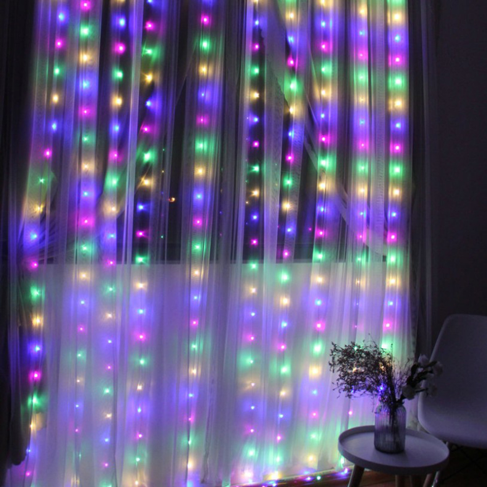 3M x 1M/2M/3M แบตเตอรี่ไฟ LED String USB ไฟ Fairy Garland สําหรับงานแต่งงานปีใหม่คริสต์มาสบ้านผ้าม่านตกแต่ง