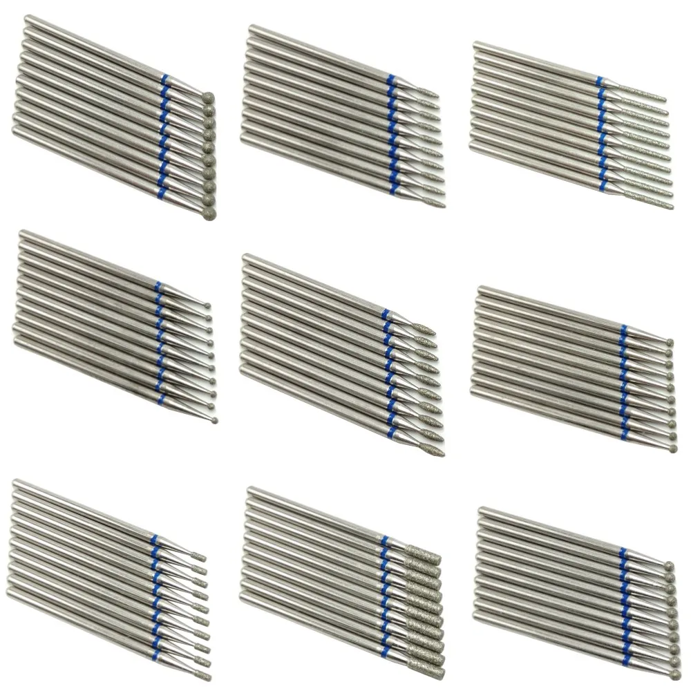 10PcsSet Kim Cương Móng Mũi Rotery Điện Dao Phay Cho Làm Móng Tay Chân Các Tập Tin Cắt Burr Nail Phụ Kiện