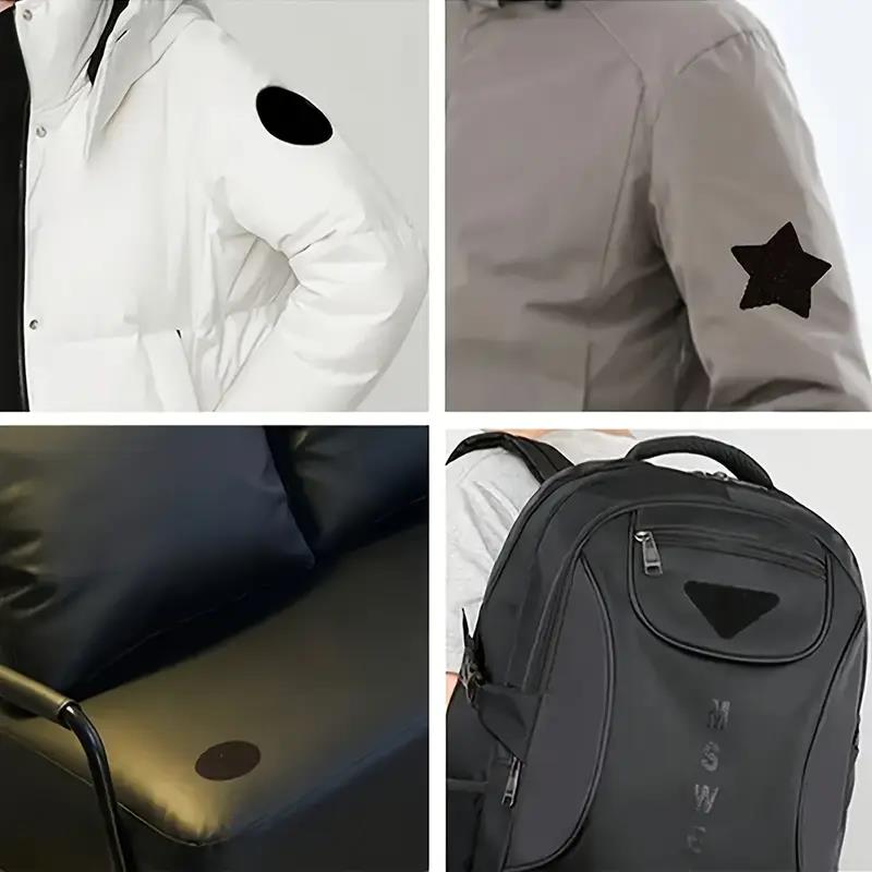 1 conjunto, remendo de reparo de tecido autoadesivo instantâneo-preto universal, ferro resistente para casacos de penas