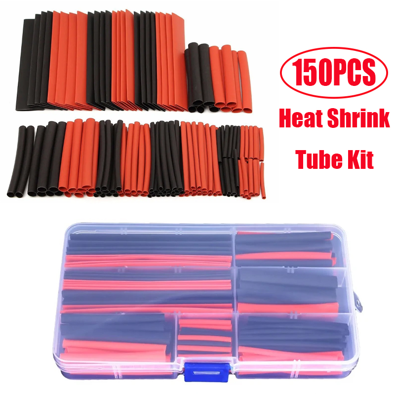 150PCS Schrumpfschlauch Thermobeständiges Rohr Schrumpfverpackung Kit Elektrische Verbindung Draht Kabel Isolierung Schlauch