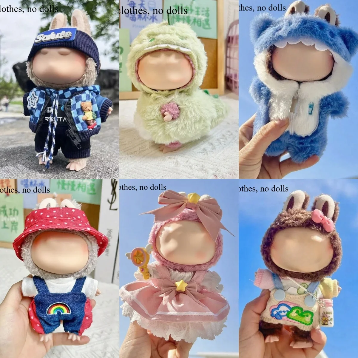 Mini vestiti per bambole in peluche da 17 cm: costume da tuta a righe Pit Crew per bambole Kawaii Idol Fashion (compatibile con V1 V2) Nuovo Arri