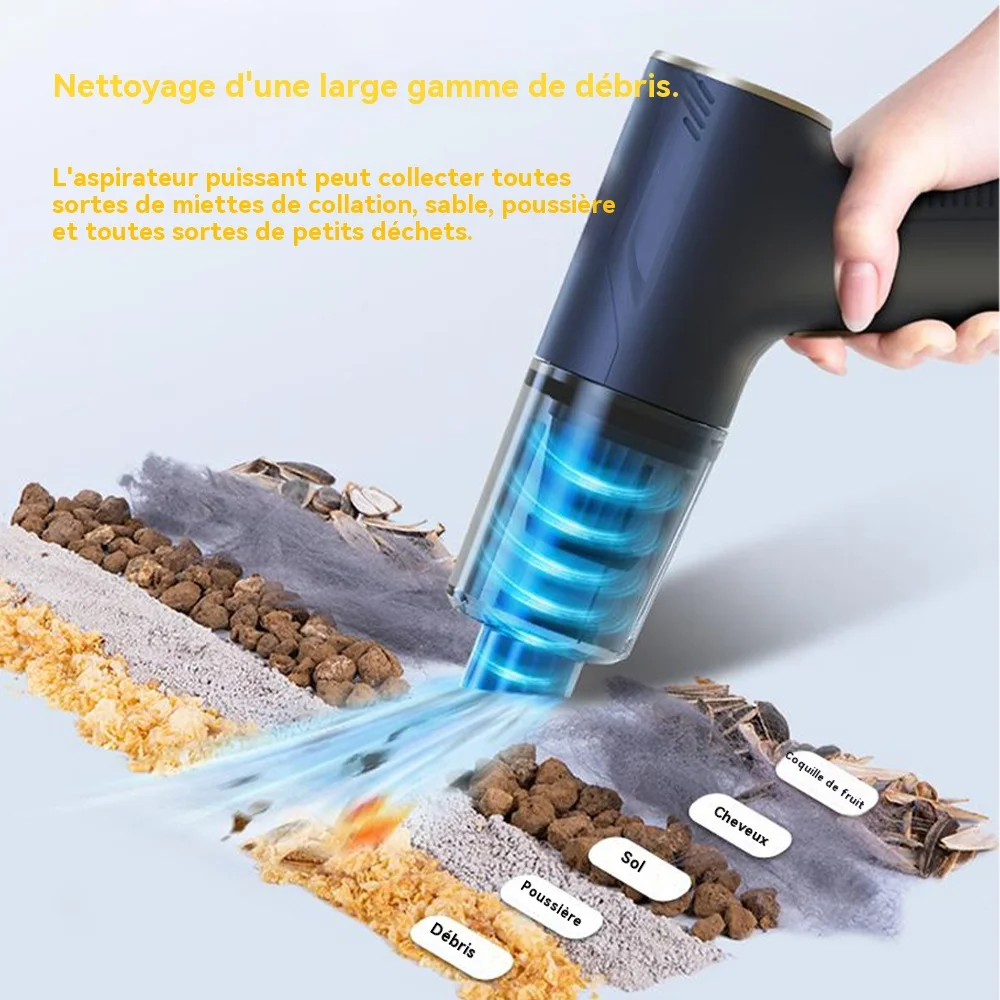 CENRR 98000PA Mini aspirateur de voiture sans fil puissant nettoyeur de voiture sans fil pistolet à Air Portable aspirateur Portable