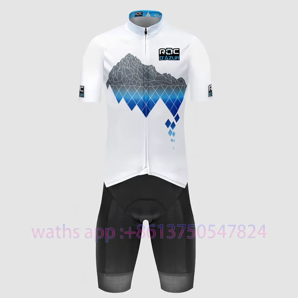 JERSEY Bersepeda Tim ROC D'd'azur 2023 Kaus Lengan Pendek Bersepeda Lengan Pendek Cepat Kering Musim Panas MTB