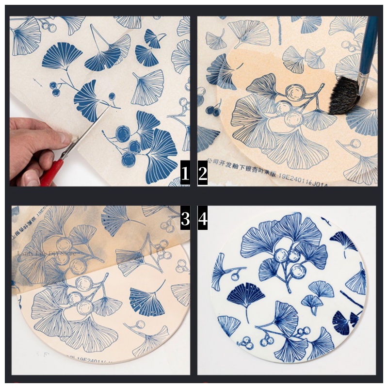 1PC Pottery Ceramic Clay Transfer Paper Underglaze Flower Paper High Temperature Jingdezhen Traditional Decal Coloring Tool