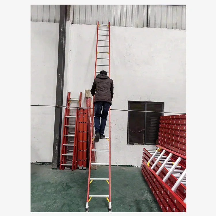 Escalera telescópica de extensión de construcción Escalera de fibra de vidrio