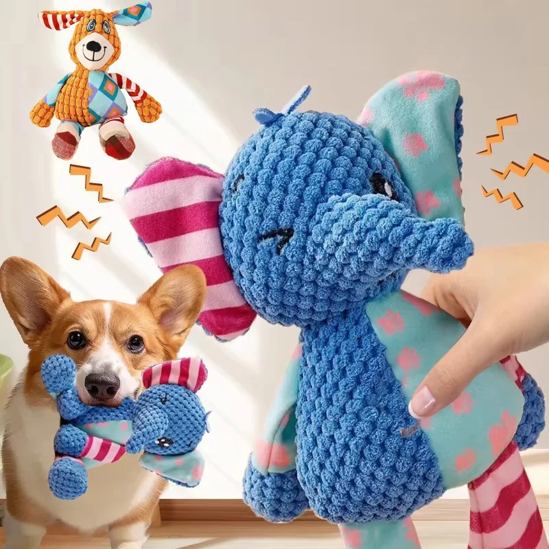 Haustier Plüsch Spielzeug Nette Tiere Biss Beständig Interaktive Quietschende Hund Kauen Spielzeug Haustier Hund Zähne Reinigung Kauen Spielzeug Pet Liefert