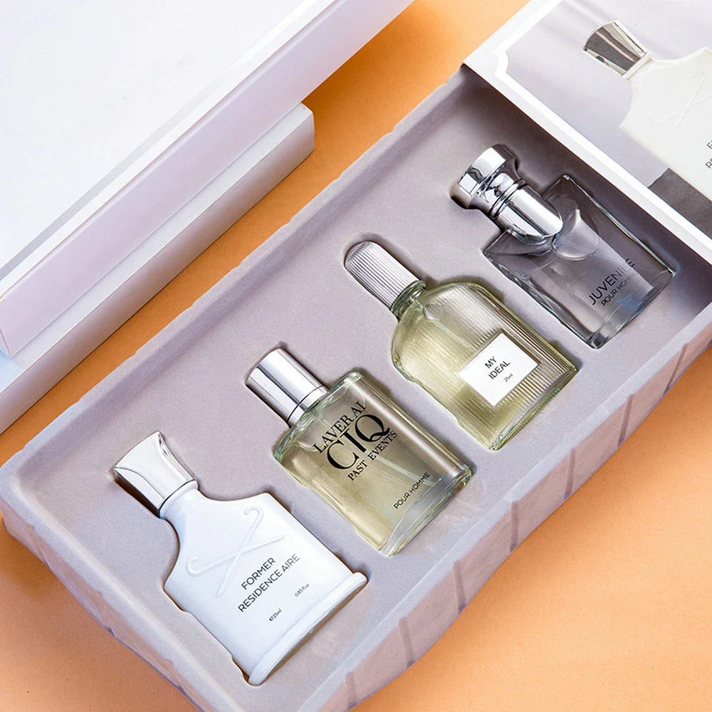 ผู้ชายน้ําหอมของขวัญกล่อง 100ml ชุดสี่ชิ้นกลิ่นหอมยาวนาน Body สเปรย์พืชกลิ่นดอกไม้ฟีโรโมนโคโลญจ์น้ําหอม ...
