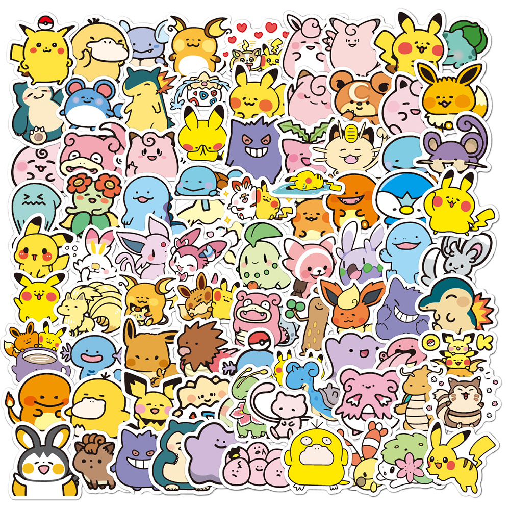 Pegatinas de Pokémon de Anime para niños, juguetes impermeables, Graffiti, portátil, motocicleta, papelería, decoración, 10/30/50/100 Uds.