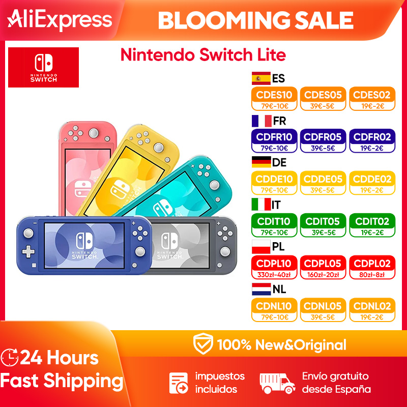 Consolas Nintendo Switch Lite – 32 GB Batería 3570 mAh 5,5 Zoll Kompakt und leicht Integrierte Controller Kompatible Spiele