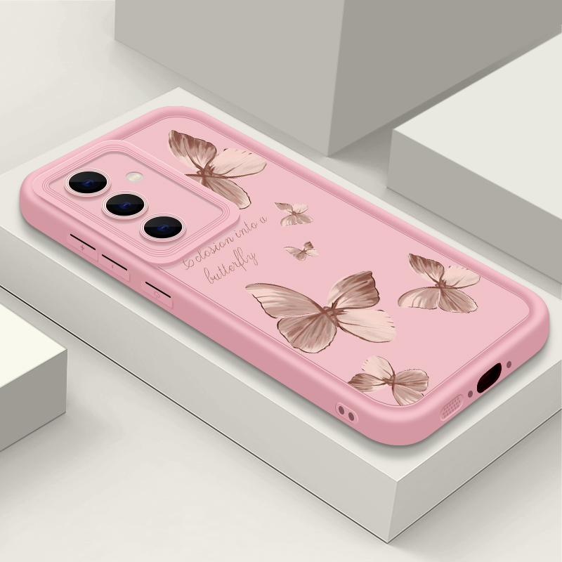 Funda de TPU suave con mariposa dorada para Samsung Galaxy A55 A54 A15 A56 A16 A35 A53 A25 5G S25 S24 S23 S22 Ultra Plus S23 FE