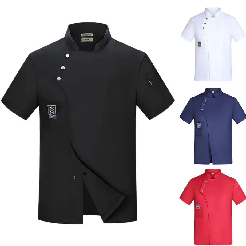 Unisex Chef Restaurant Jacke Kurzarm Koch Mantel Männer Frauen Küche Tragen Kellner Bäckerei Uniform