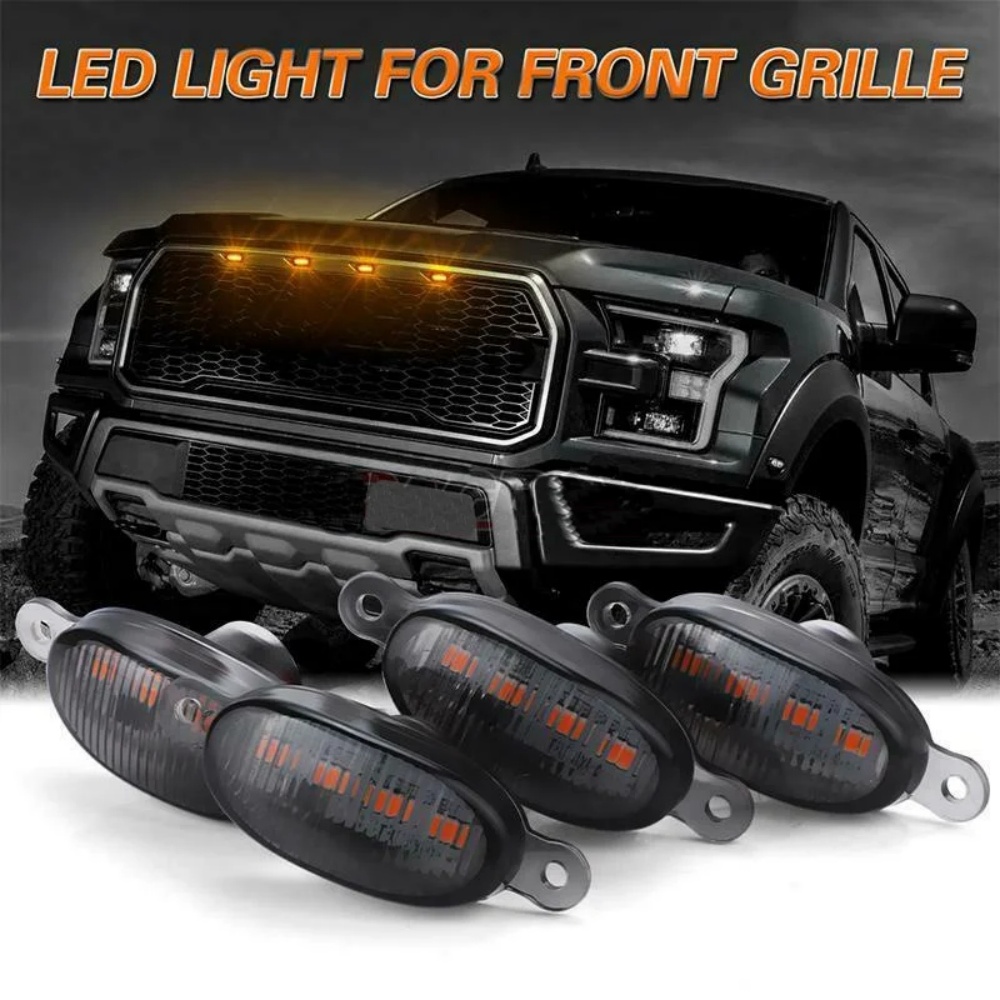 Universele Auto Front LED Grille Licht Gerookt Amber Wit 12LED Grill Licht Eagle Eye Lamp Voor Off Road Kofferbak SUV Ford Toyota 12V