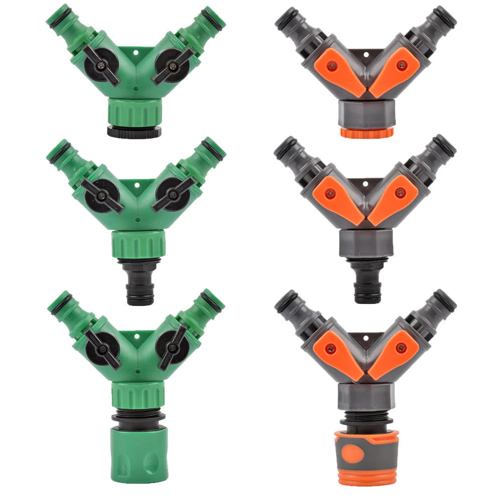 1/2 3/4 Thread 2-way Tap Hose Water Splitter Garden Tap Y Splitter Watering Fittings Adjustable Switch Joints