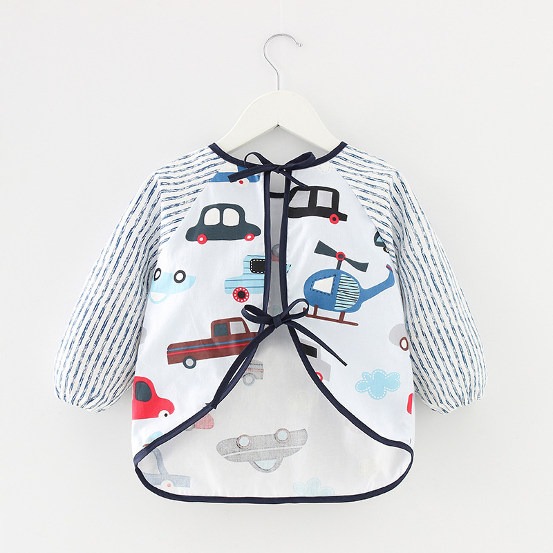 ทารกแรกเกิด Bibs เสื้อกันน้ําแขนยาวย้อนกลับ Dressing ทารกกินเสื้อผ้าผ้ากันเปื้อน Bib ป้องกันเสื้อผ้า 0-2Years