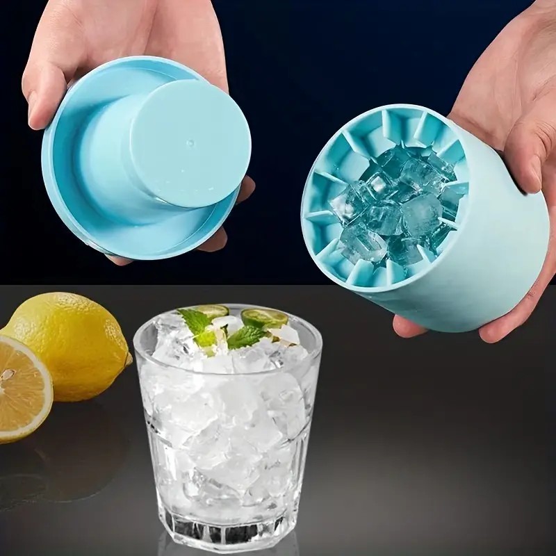 【Ventas calientes】 1 pieza, hacen cubitos de hielo perfectamente formados con este molde para cubitos de hielo de silicona de fácil liberación: ¡contiene hasta 60 cubos!