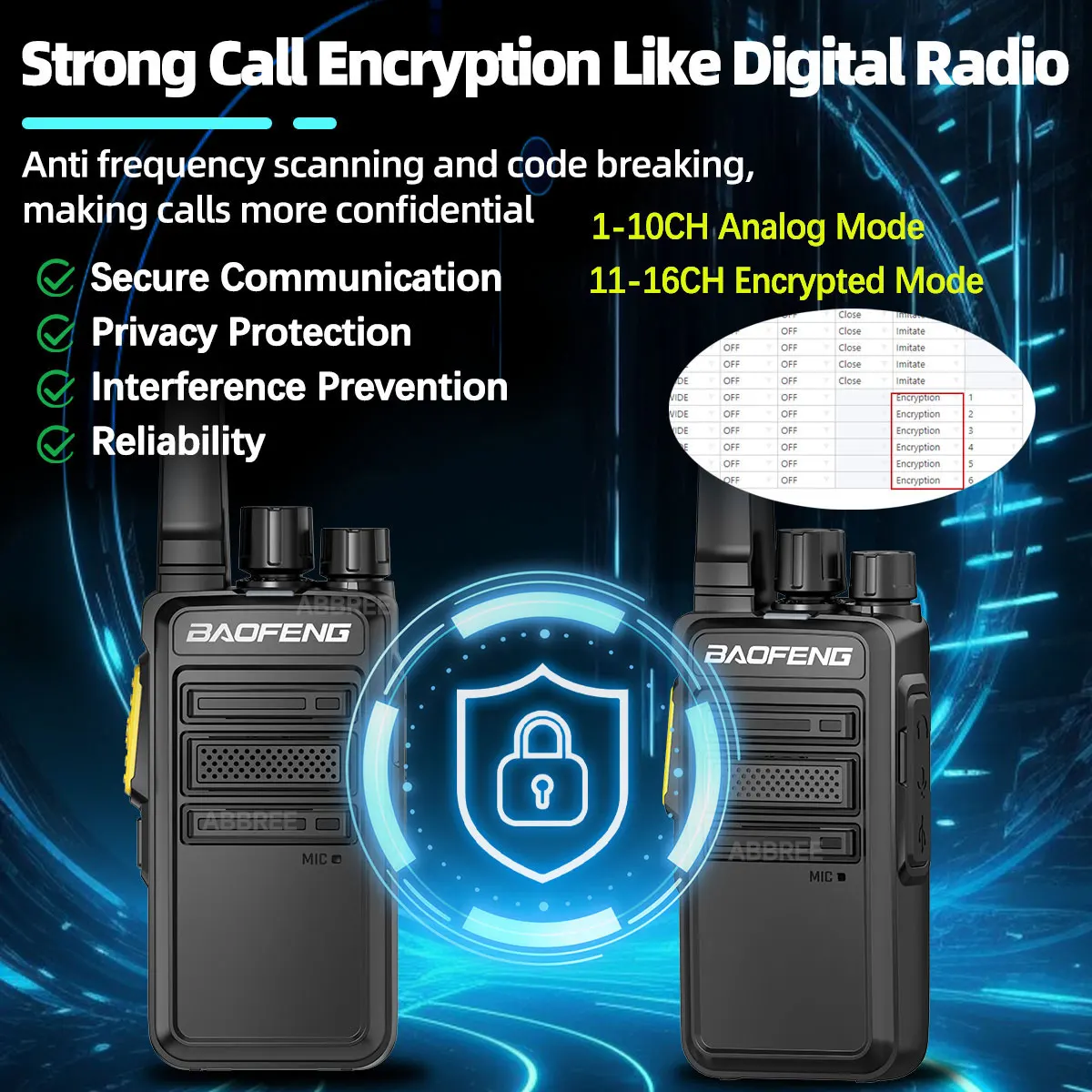 2PCS Baofeng BF-V12D GMSK Digital Walkie Talkie Encrypted Call HD Radio Noice Reduction 2s Copy Two Way Radio BF-888S Upgrade