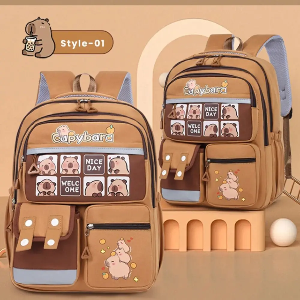 고품질 나일론 Schoolbag Capybara 경량 배낭 부담을 완화 방수 배낭 학교 사무실