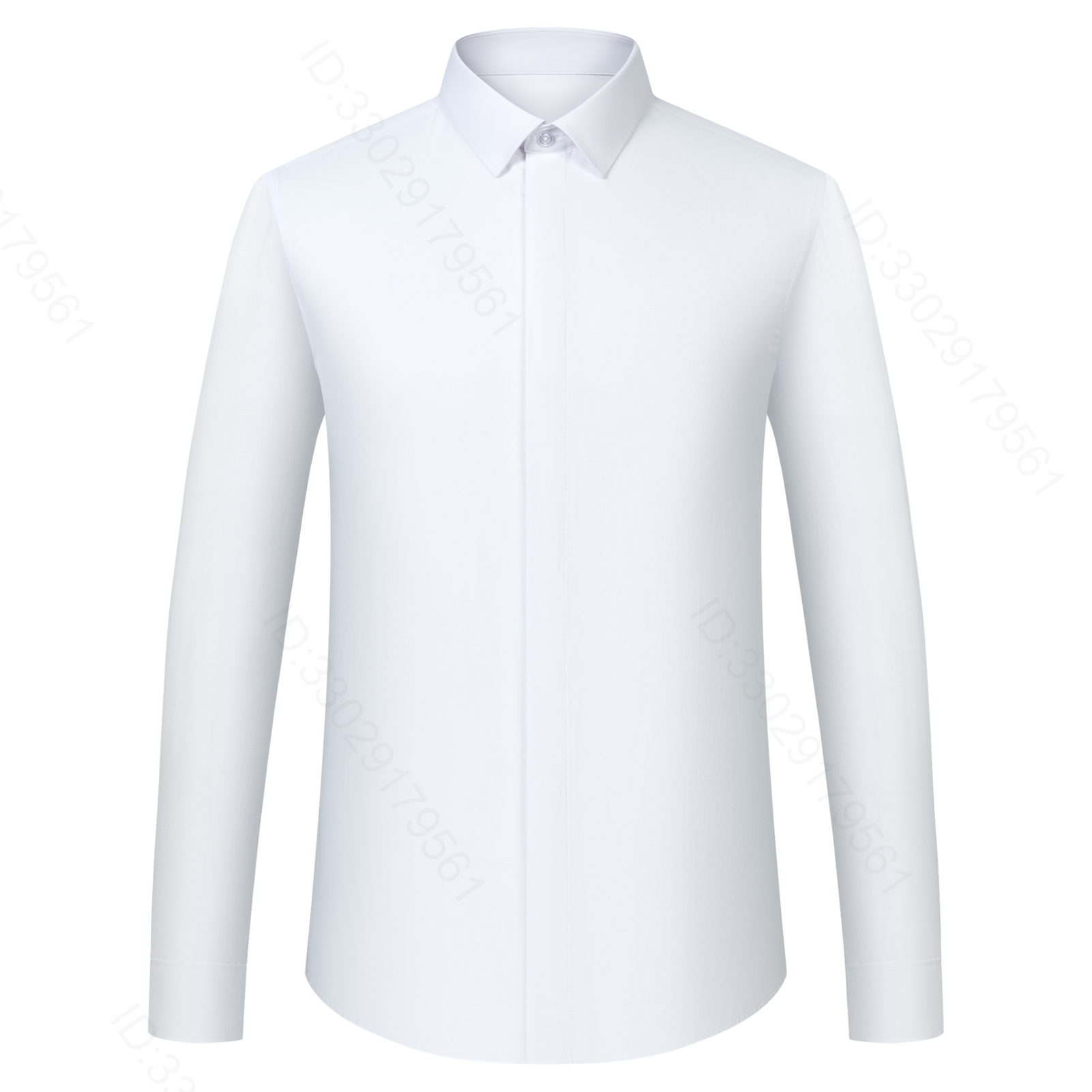 Men's Classic French Cuffs Solid Dress Shirt Fly Front Placket Formal Business Standard-fit Long Sleeve Office Work White Shirts