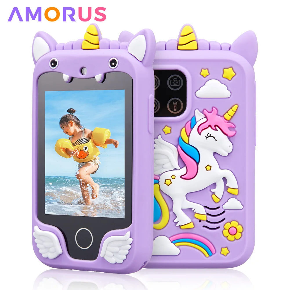 เด็กดนตรีโทรศัพท์สมาร์ทของเล่นการ์ตูนยูนิคอร์น Touchscreen Baby Mobile สําหรับเด็กผู้หญิงของเล่นเพื่อการศึกษาวันเกิดคริสต์มาสของขวัญ