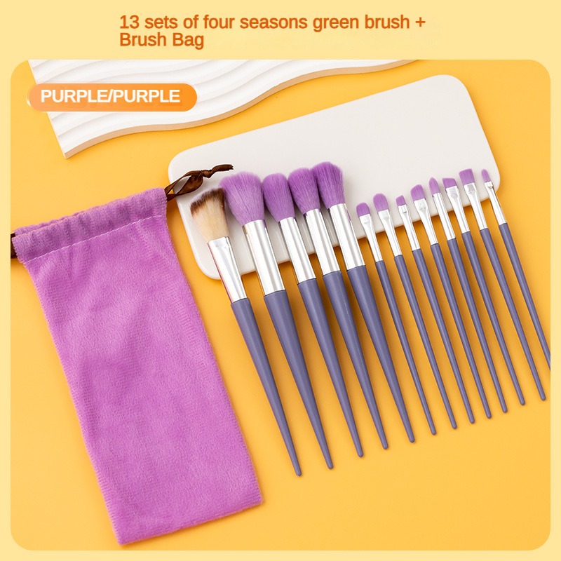 Nuevo13Cepillo de maquillaje de hoja de acebo de Purpleflower, conjunto completo de herramientas de belleza