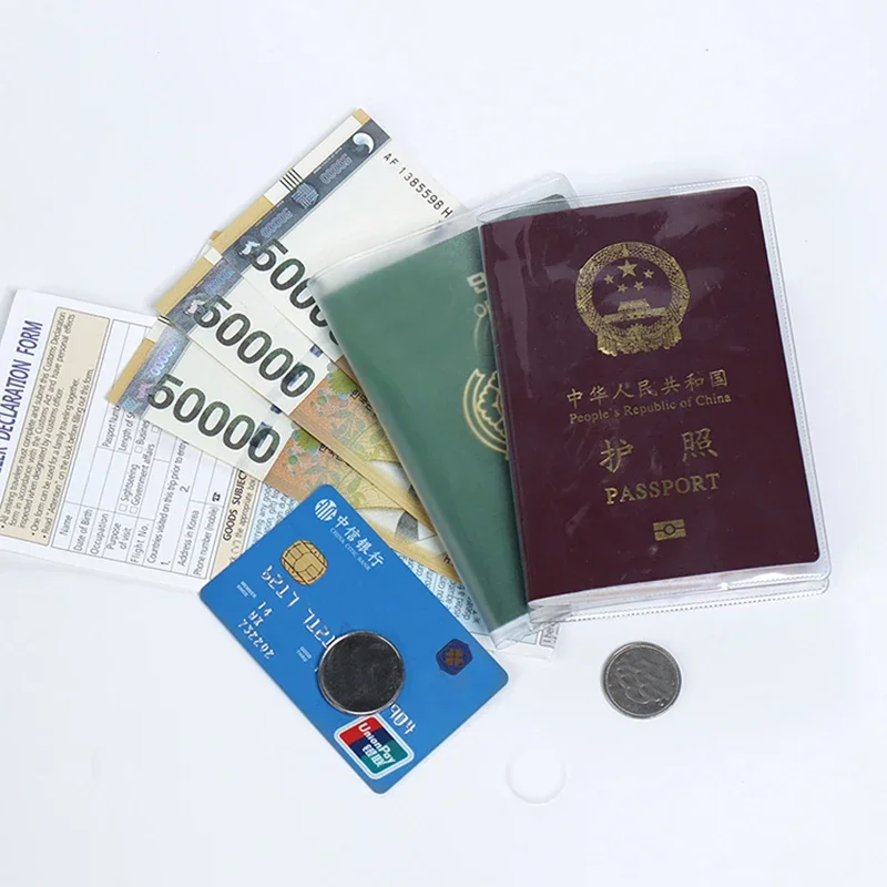 eTya-funda impermeable para pasaporte de viaje, billetera transparente de PVC, tarjeteros de identificación, funda, soporte para tarjetas de crédito comerciales