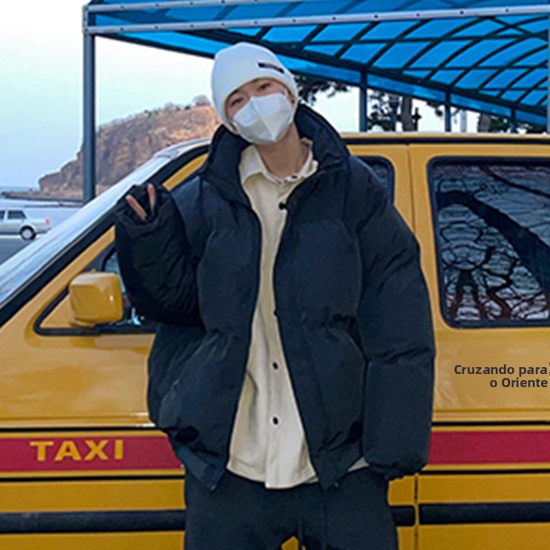 Jaqueta Casual de Estilo Urbano com Dupla Camada e Aquecimento, Fechamento com Zíper, Moda Jovem