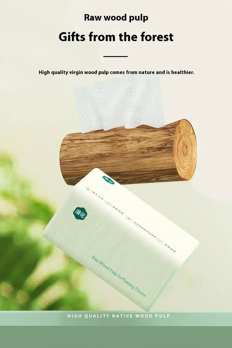 10 Packs of Extractable Napkins Five Layers of Thickened Log Paper Towels Wet and Dry Mother and Baby Applicable Soft Napkins