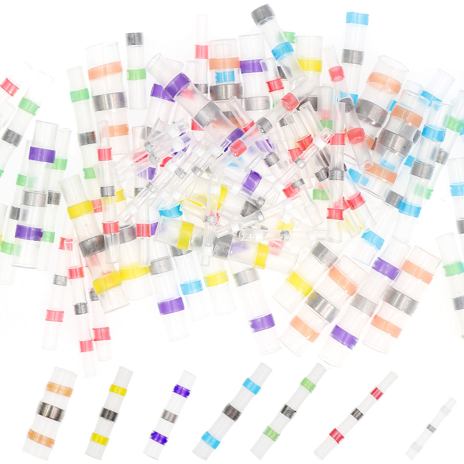 Connecteurs de fil à souder, thermorétractables, auto-soudés, bout à bout étanche, borne à manchon