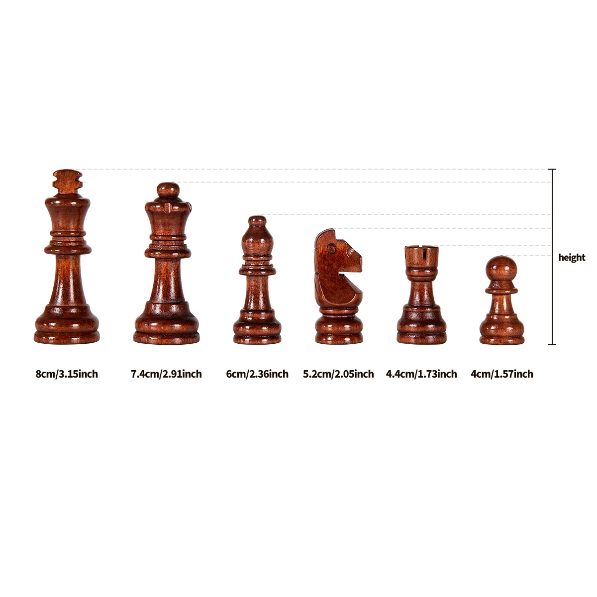 Jogo de tabuleiro de alta qualidade conjunto de peças de xadrez de madeira maciça dobrável de madeira com mais de 2 após o entretenimento do jogo
