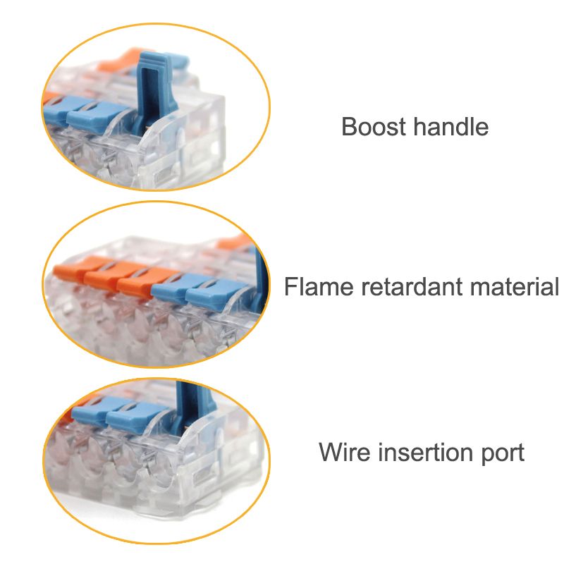 10/50 PCS Mini Fast Wiring Connectors Universal Compact Lever Crimp Splitter Electrical Conductors Push-in Home Terminal Block