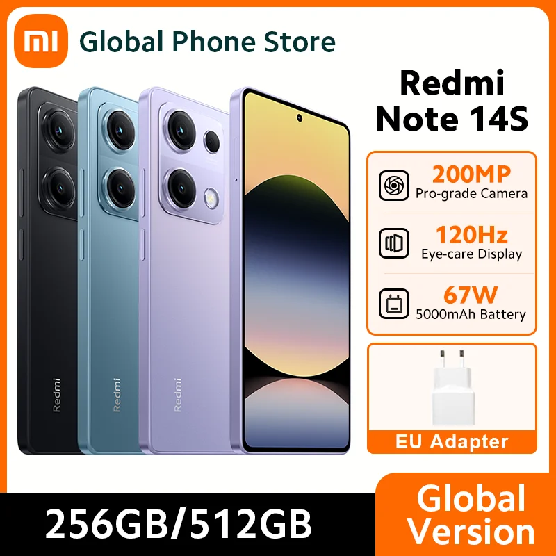 Global Version Redmi หมายเหตุ 14S MediaTek Helio G99 Ultra 200MP เกรด Pro Al ระบบกล้อง 6.67 "AMOLED 120Hz 5000mAh