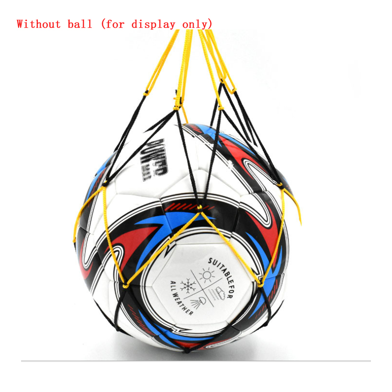 Bolsa de red de nailon para transporte de pelotas, malla para voleibol, baloncesto, fútbol, juego multideporte al aire libre, duradero, estándar, negro y amarillo