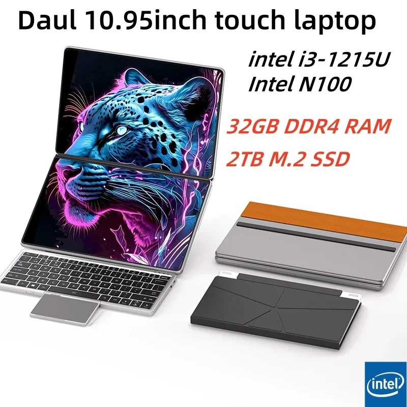 Intel i3-1215U/N100, daul 10.95 pouces touch screen, IPS, Windows 11 laptop , tablette, ordinateur portable, WiFi 6, gaming pc