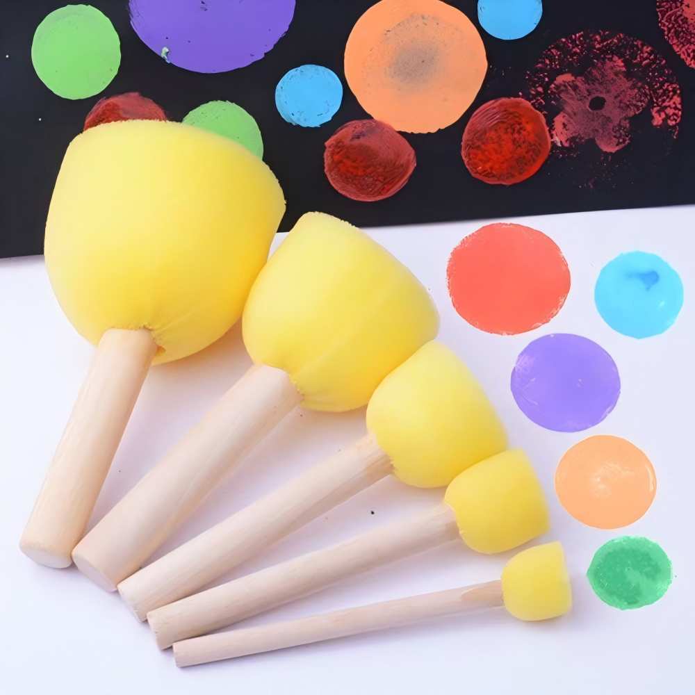 10pcs round Handle Dyeing Sponge Brushes Painting Tools Set for Coloring Graffiti Drawing Art Supplies Creative Art Tools