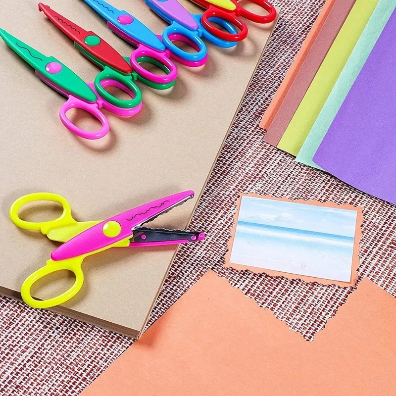 Estudante diy álbum de cores decorativo rendas tesoura confortável mão tesoura recortes papel tesoura arte segurança tesoura