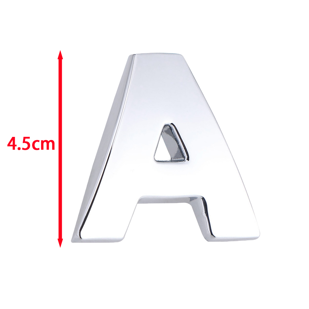 45 ミリメートル 3D 金属 DIY 文字アルファベットエンブレムクロームと黒の車のステッカーデジタルバッジロゴアクセサリーオートバイ